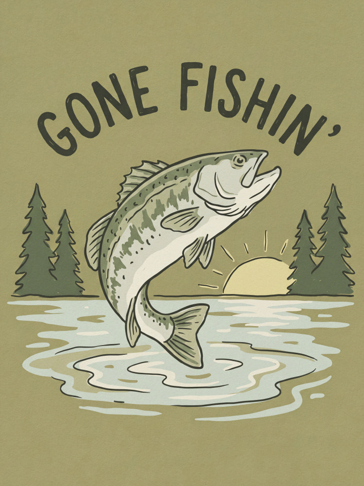Gone Fishin Bass Lake | Canvas