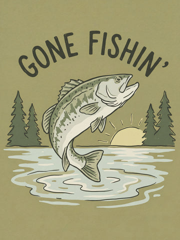 Gone Fishin Bass Lake | Canvas