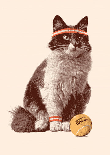 Retro Tennis Cat | Poster