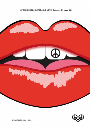Red Lips Peace Sign | Poster