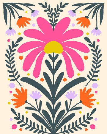 Vibrant Folk Floral | Canvas