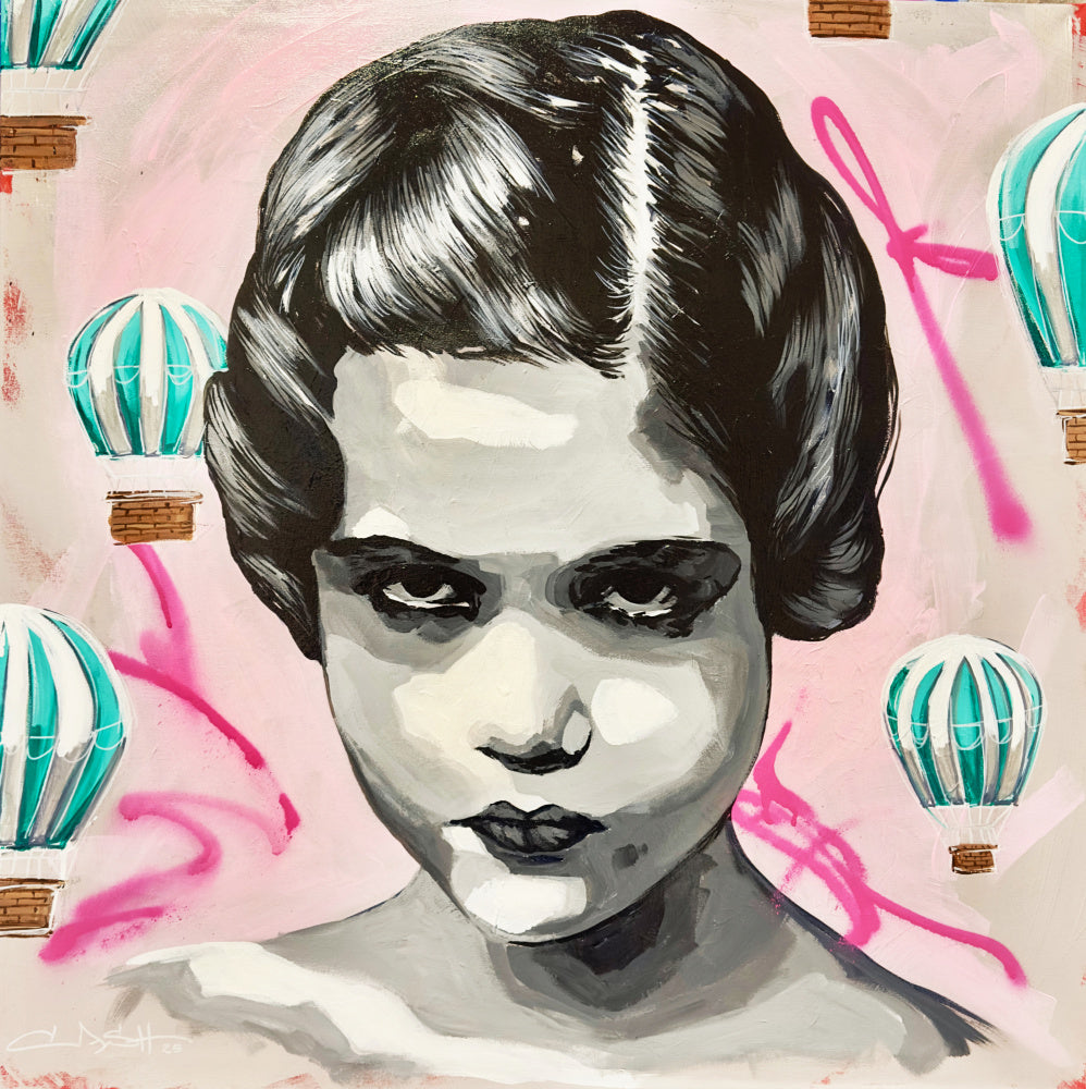 Urban Girl Pink Balloons | Poster