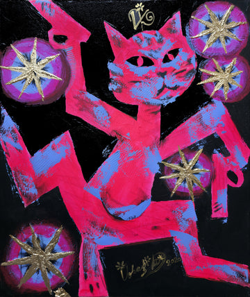Vibrant Neon Cat | Poster