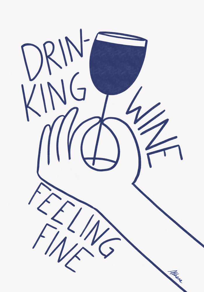 Drinking Wine Feeling Fine | Canvas