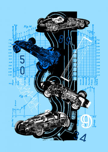Vintage Racing Blueprints | Poster