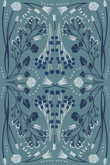 Folk Mirrored - Blue and Green | Canvas