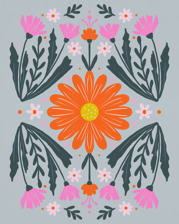 Vibrant Folk Flowers | Canvas