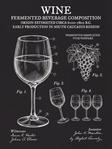 Vintage Wine Patent Drawing | Canvas