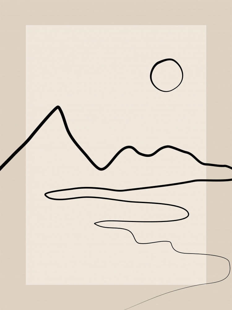 Minimalist River Mountains | Poster