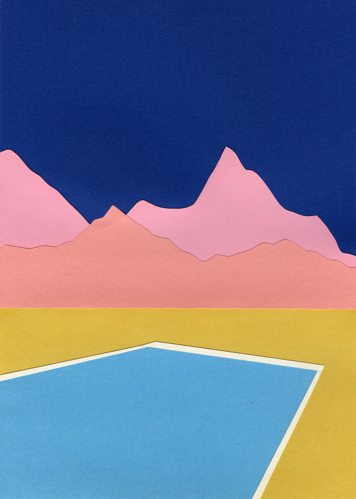 Blue Pool Pink Mountains | Poster