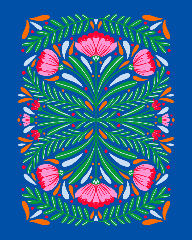 Colorful Floral Symmetry | Canvas