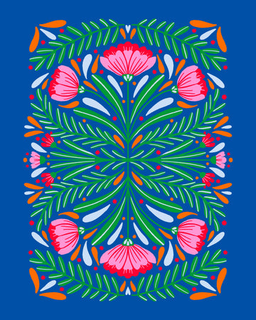 Colorful Floral Symmetry | Canvas