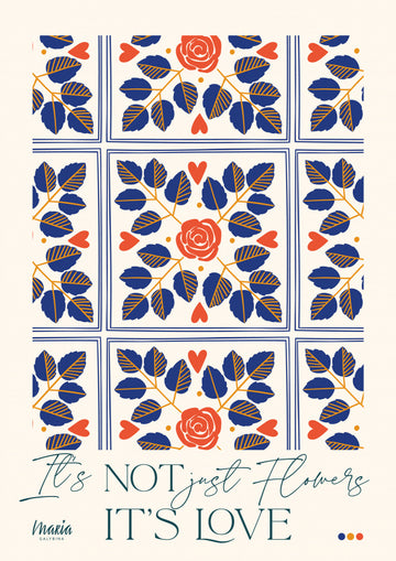 Love Flowers Botanical Pattern | Poster