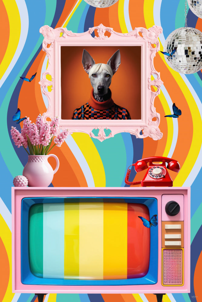 Funky Retro Dog Portrait | Canvas