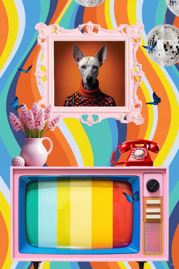 Funky Retro Dog Portrait | Canvas