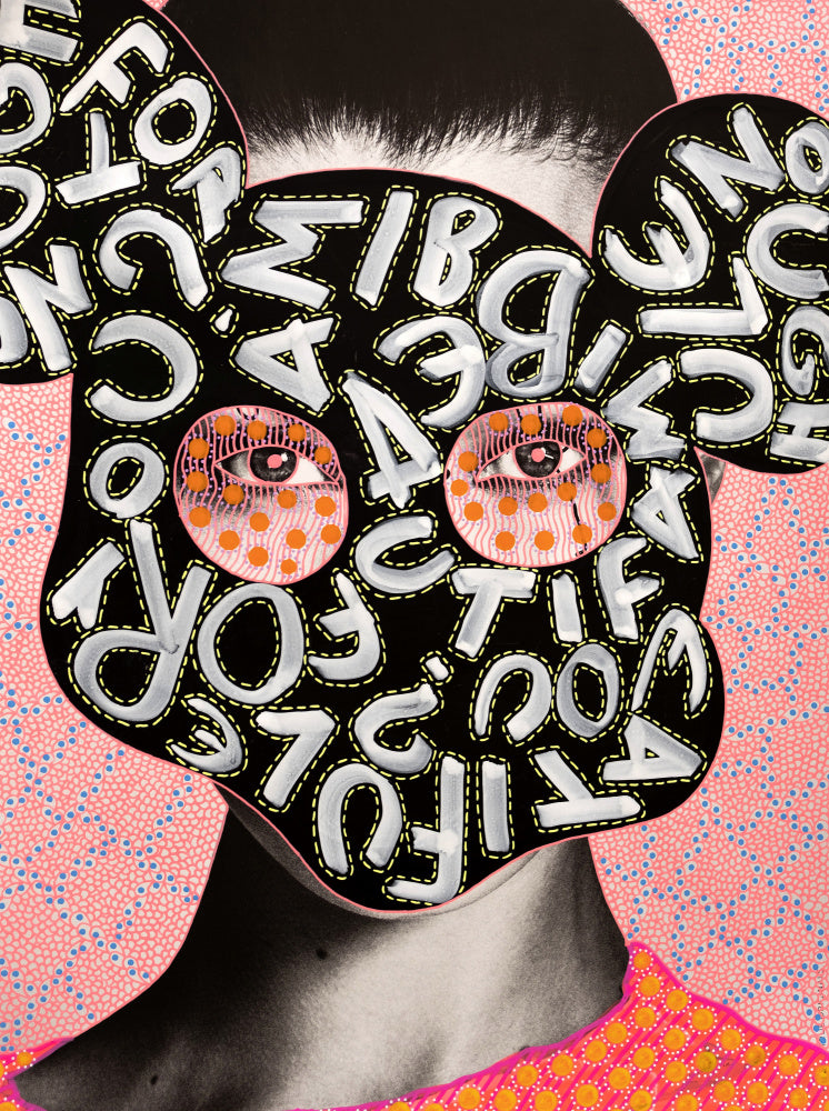 Vibrant Letter Mask Portrait | Poster