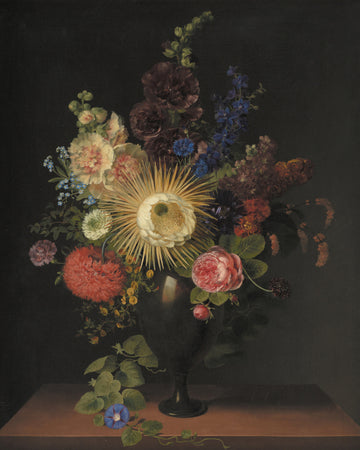 A Porphyry Vase With Cactus Grandiflora and Other Flowers By C. D. Fritzsch | Canvas