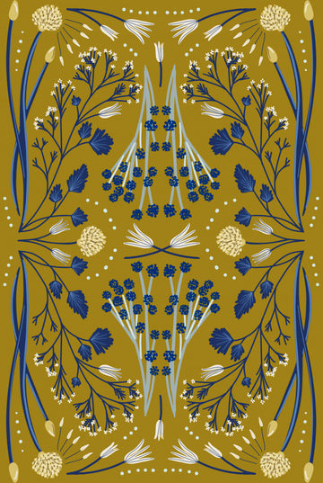 Folk Mirrored - Blue and Olive | Canvas