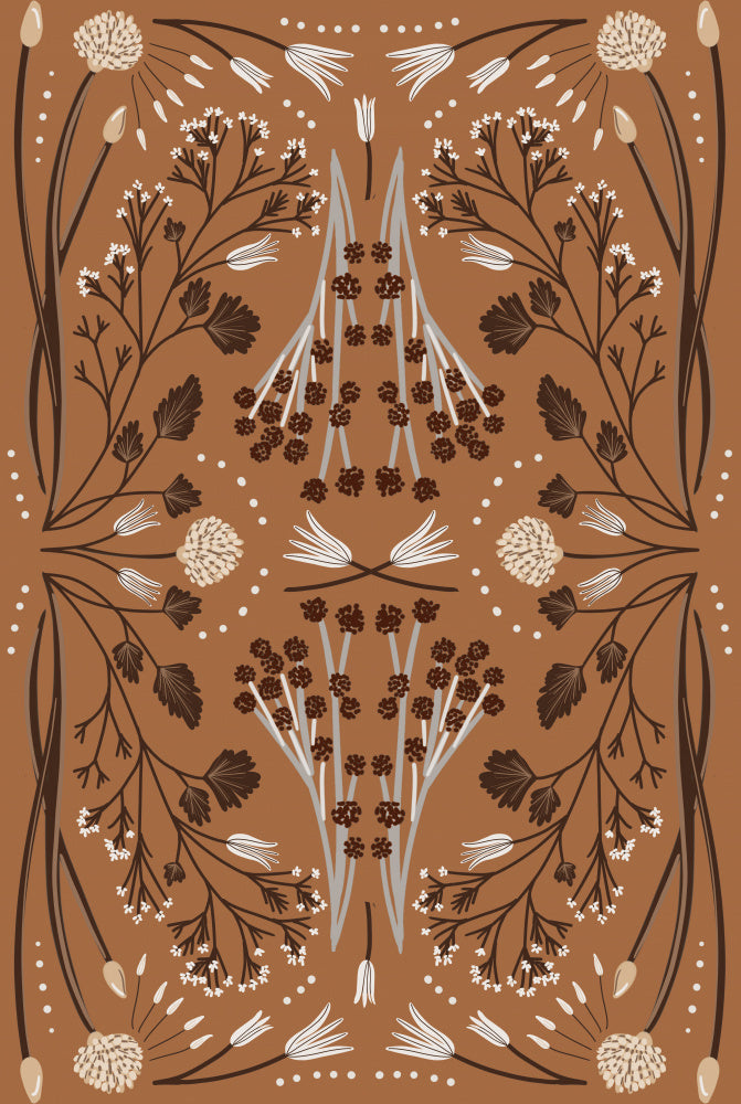Folk Mirrored Botanicals - Earth Tones | Canvas
