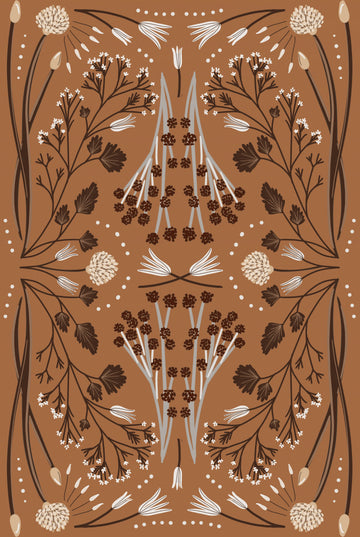 Folk Mirrored Botanicals - Earth Tones | Poster