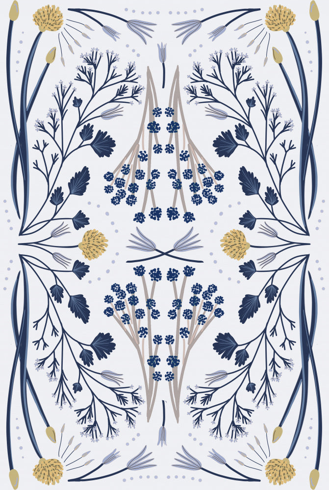 Folk Mirrored - Blue Colors | Canvas