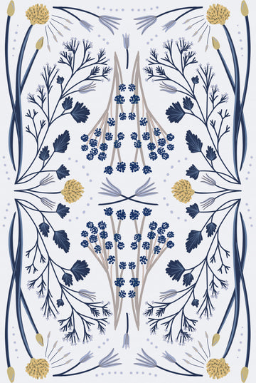 Folk Mirrored - Blue Colors | Canvas