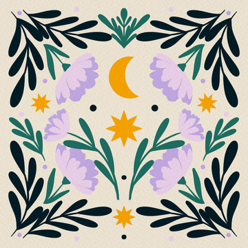 Bohemian Floral Celestial | Canvas