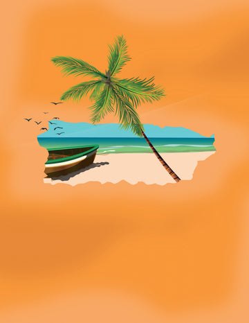 Tropical Beach Boat | Canvas
