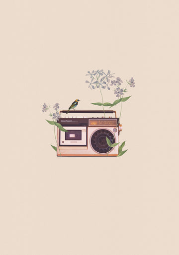 Boombox Bird Blossom | Canvas