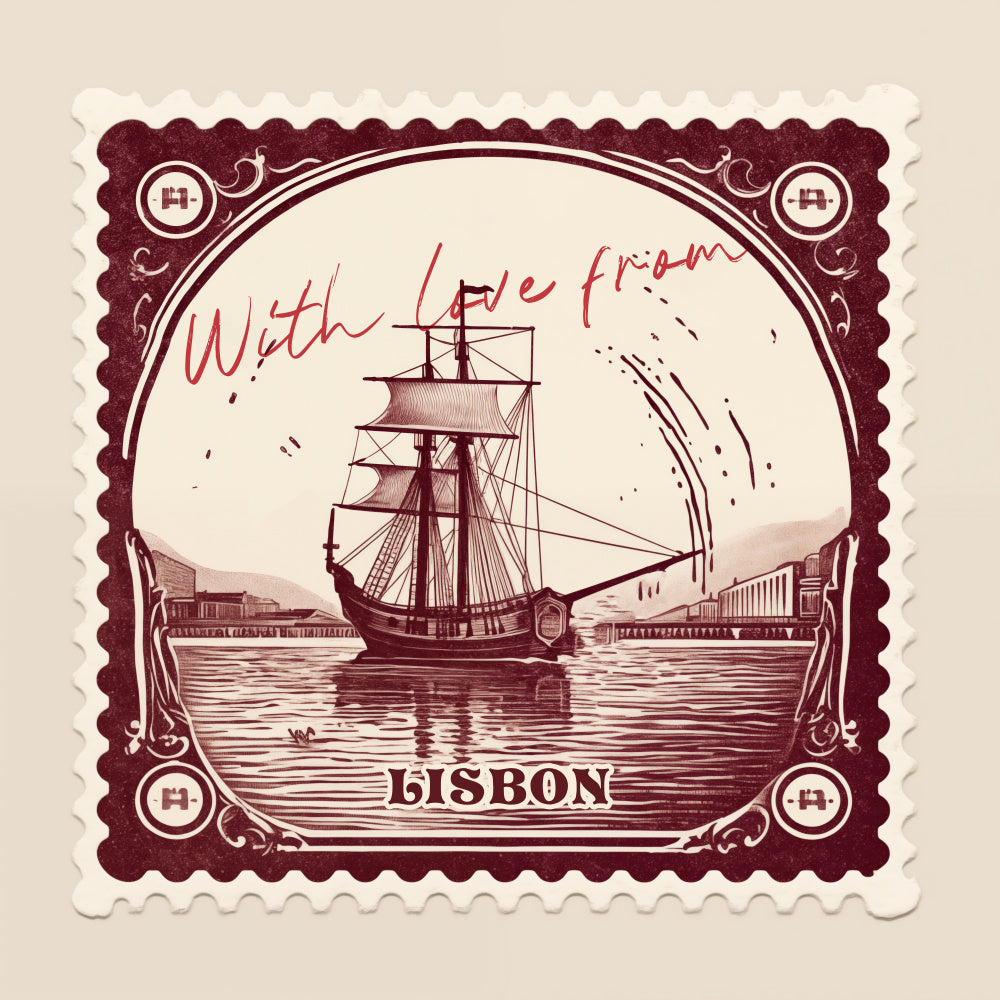 Lisbon Sailing Ship Stamp | Canvas