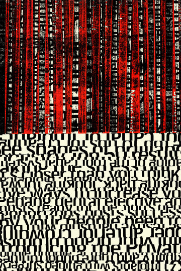 Red Stripes and Fragmented Text | Poster