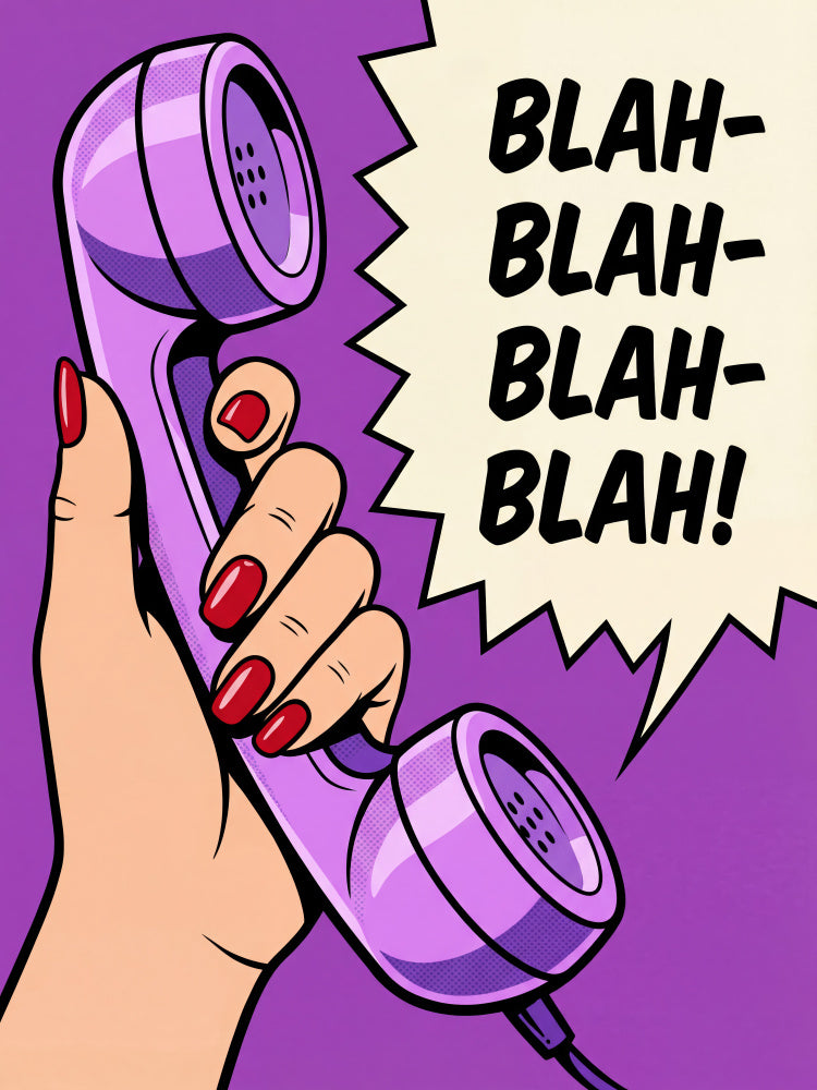 Blah Blah Retro Phone | Poster