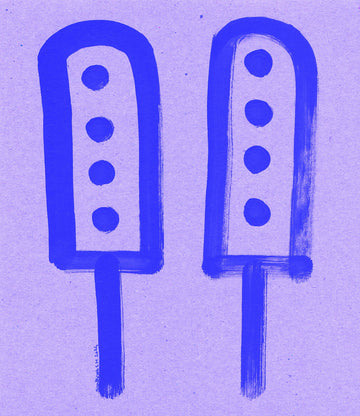 Retro Blue Ice Pops | Poster
