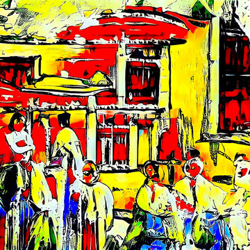 Colorful Street Market | Canvas