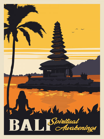 Bali Temple Sunset Meditation | Canvas