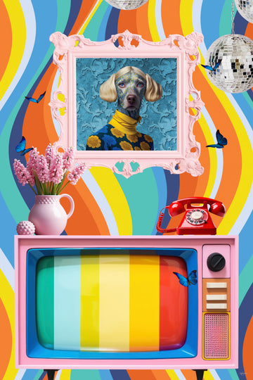 Groovy Dog Portrait | Poster