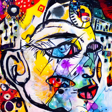 Vibrant Abstract Face | Canvas