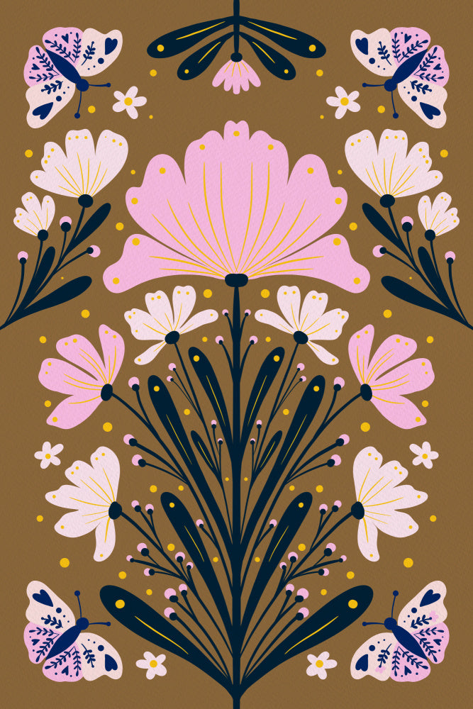 Symmetrical Butterfly Garden | Canvas