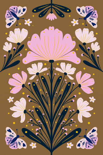 Symmetrical Butterfly Garden | Canvas