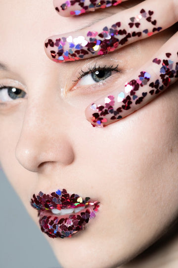 Glitter Heart Lips | Canvas
