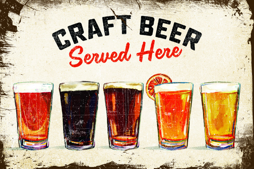 Craft Beer Served Here Bar Sign | Canvas