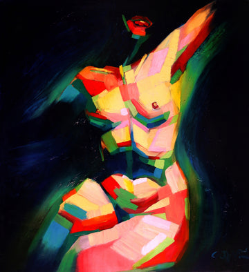 Dynamic Colorful Nude | Canvas