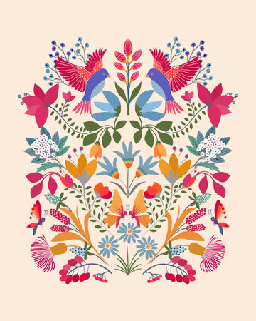 Vibrant Folk Garden | Canvas