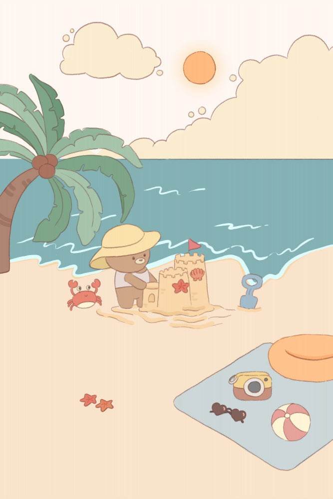 Bear's Beach Day | Canvas