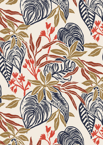 Botanical Block Print Leaves | Canvas