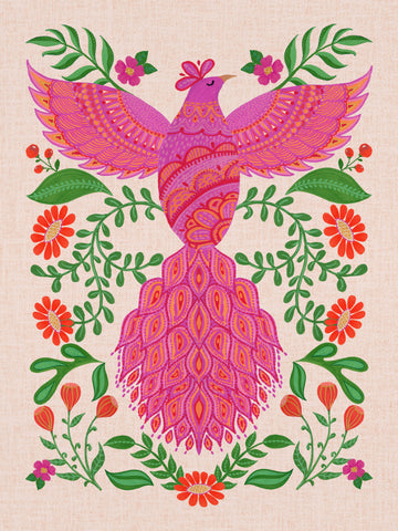 Vibrant Floral Phoenix | Canvas