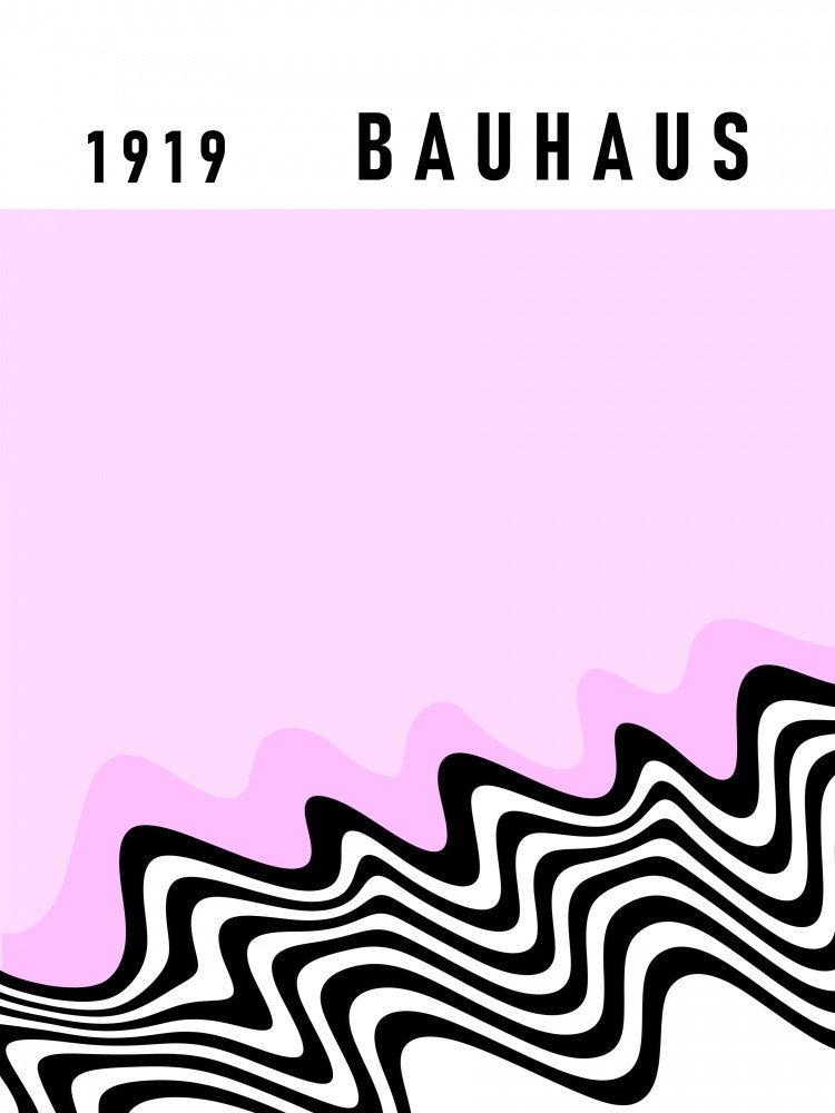 1919 Bauhaus Pink Waves | Canvas