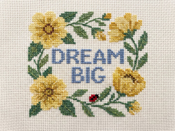 Dream Big Floral Wreath | Canvas