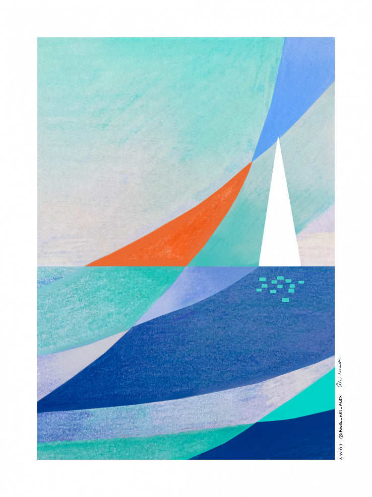 Geometric Ocean Sailboat | Canvas