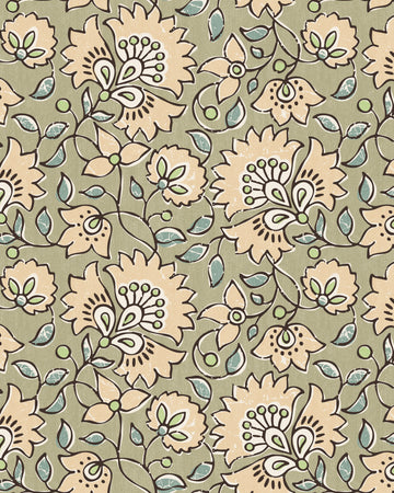 Vintage Green Floral Pattern | Canvas